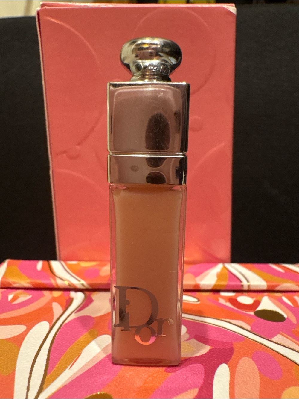 Dior Lip Gloss in Nude Pink-Beige with Silver Cap